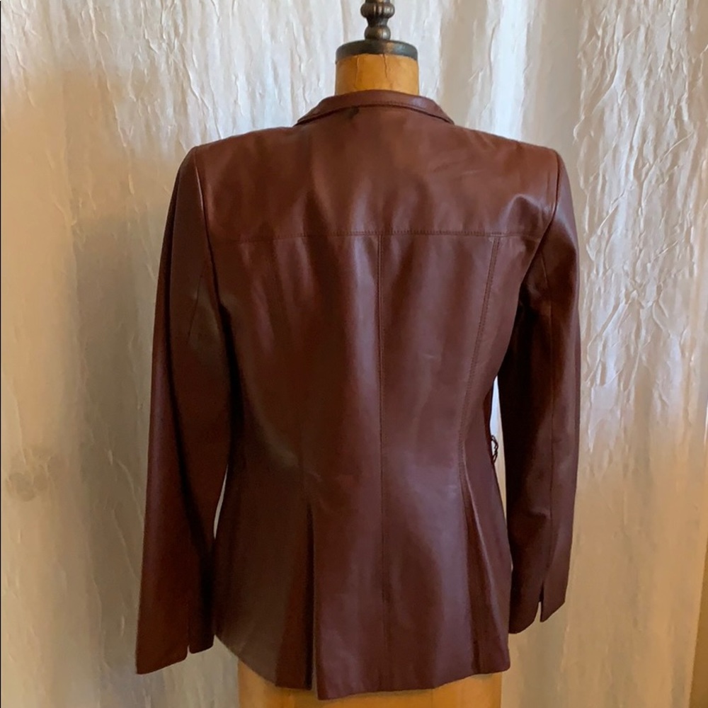 Dana Buchman “Coffee Bean” Leather Jacket - Picture 3 of 11